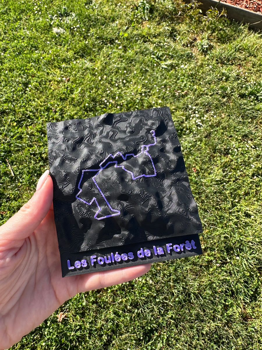 Carte Relief 3D Standard 12x12cm — Impression GPX Personnalisée